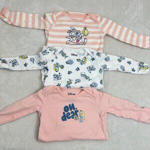 set of 3 disney alice in wonderland baby long sleeve sleeper gown onesies all si